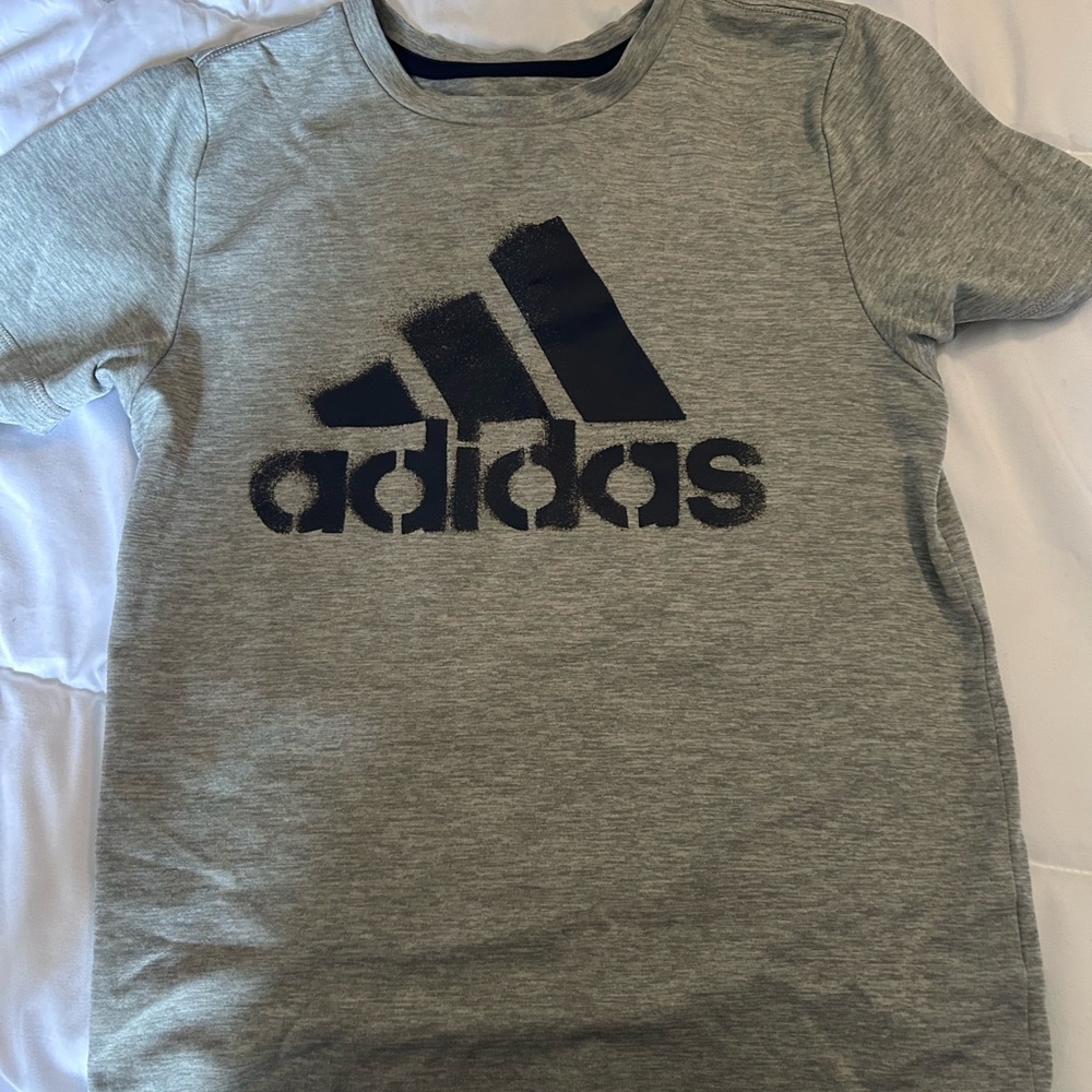 Adidas Gray and Black Short Sleeve Tees